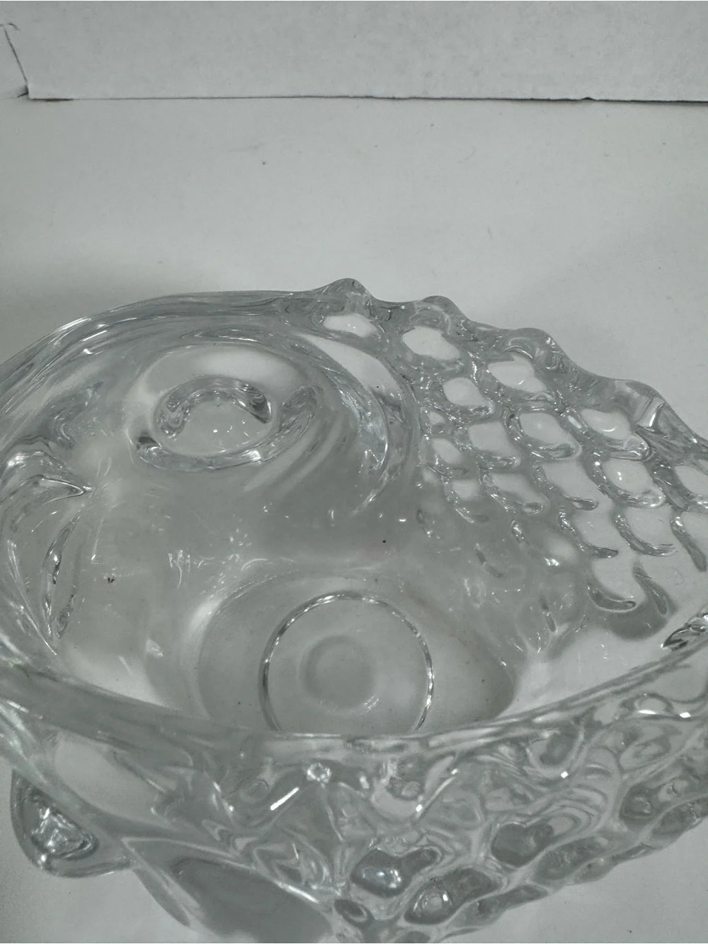 Whimsical Clear Glass Fish Vessel, Cocktail Glass, Candy Dish, Trinket Holder
